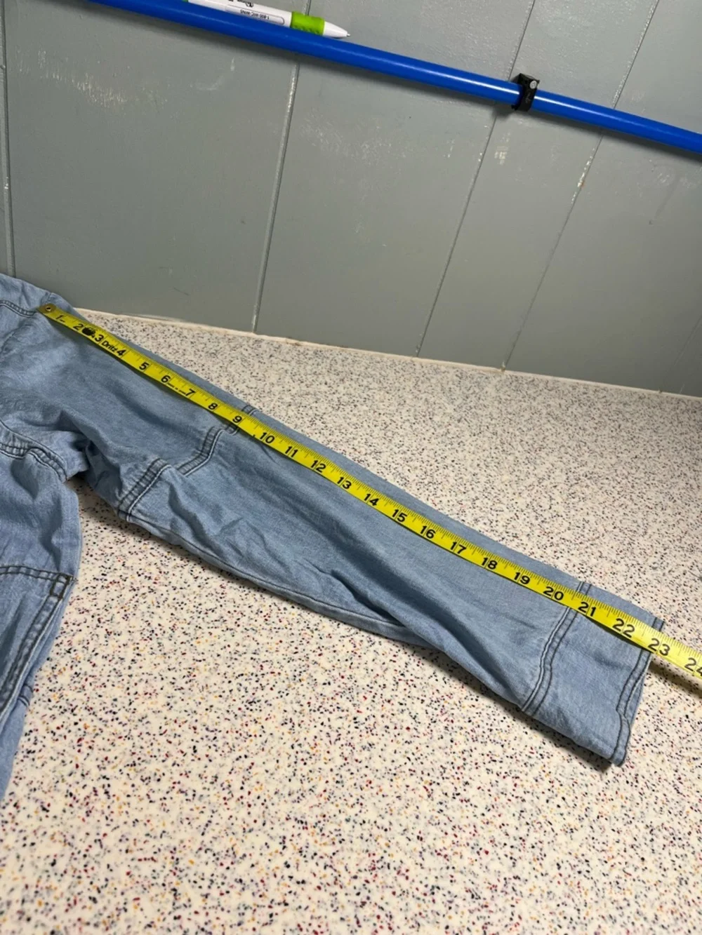 Free People Peyton Denim Pullover Long Sleeve Lightweight Blue Women’s Size L - Picture 6 of 7